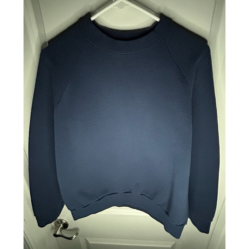 Vintage 90's Single Sitch Fruit of The Loom Navy Blue‎ Crewneck Sweatshirt Sz L